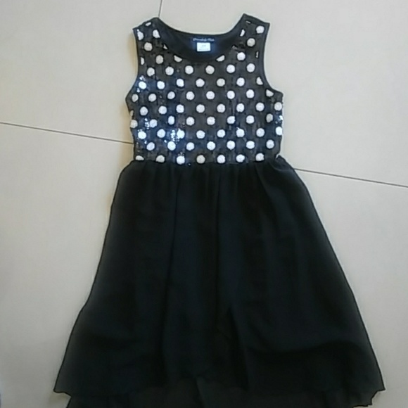 B & W Polka Dot Disorderly Kids Dress - Picture 3 of 6